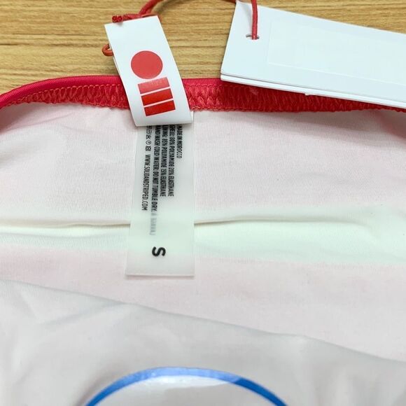 Solid & Striped Brooke in Grenadine Coral and White Bikini Bottom Size Small - Picture 9 of 9